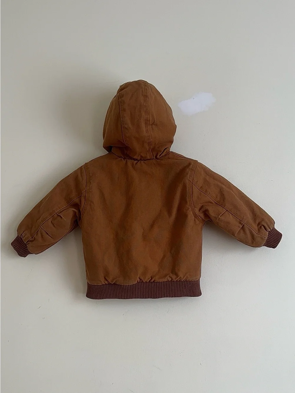 Carhartt Toddler Brown Duck Canvas Insulated Quilted Fleece-Lined Jacket 24M